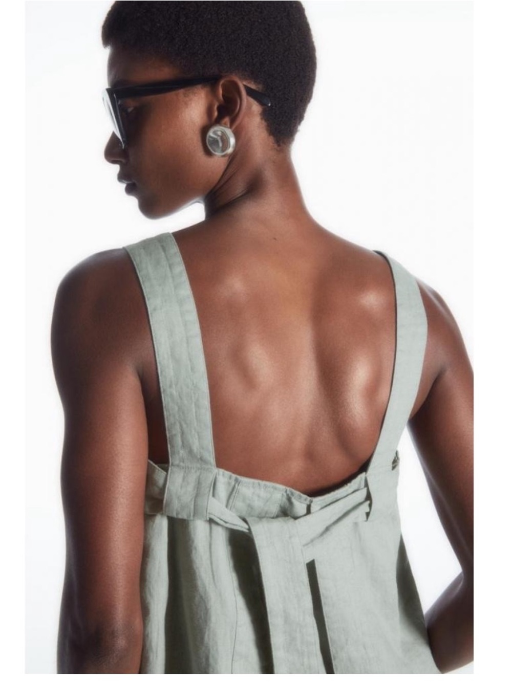 COS linen tank with adjustable back bow